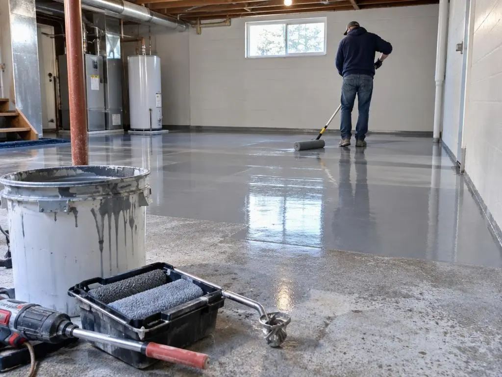 Basement Floor Epoxy in Springfield, IL